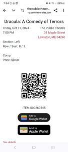 Mobile Ticket Page